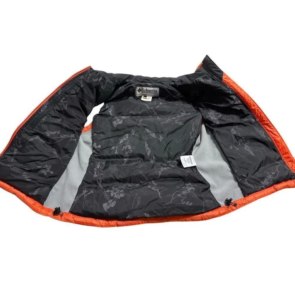 Columbia Titanium Tech Down & Feather Puffer Full Zip Orange Vest Medium